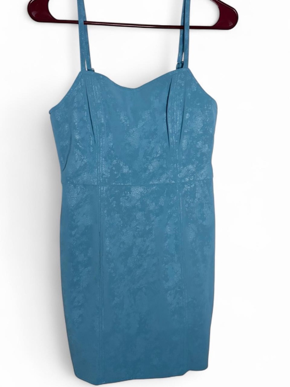 Topshop Light Blue Faux Leather Mini Dress